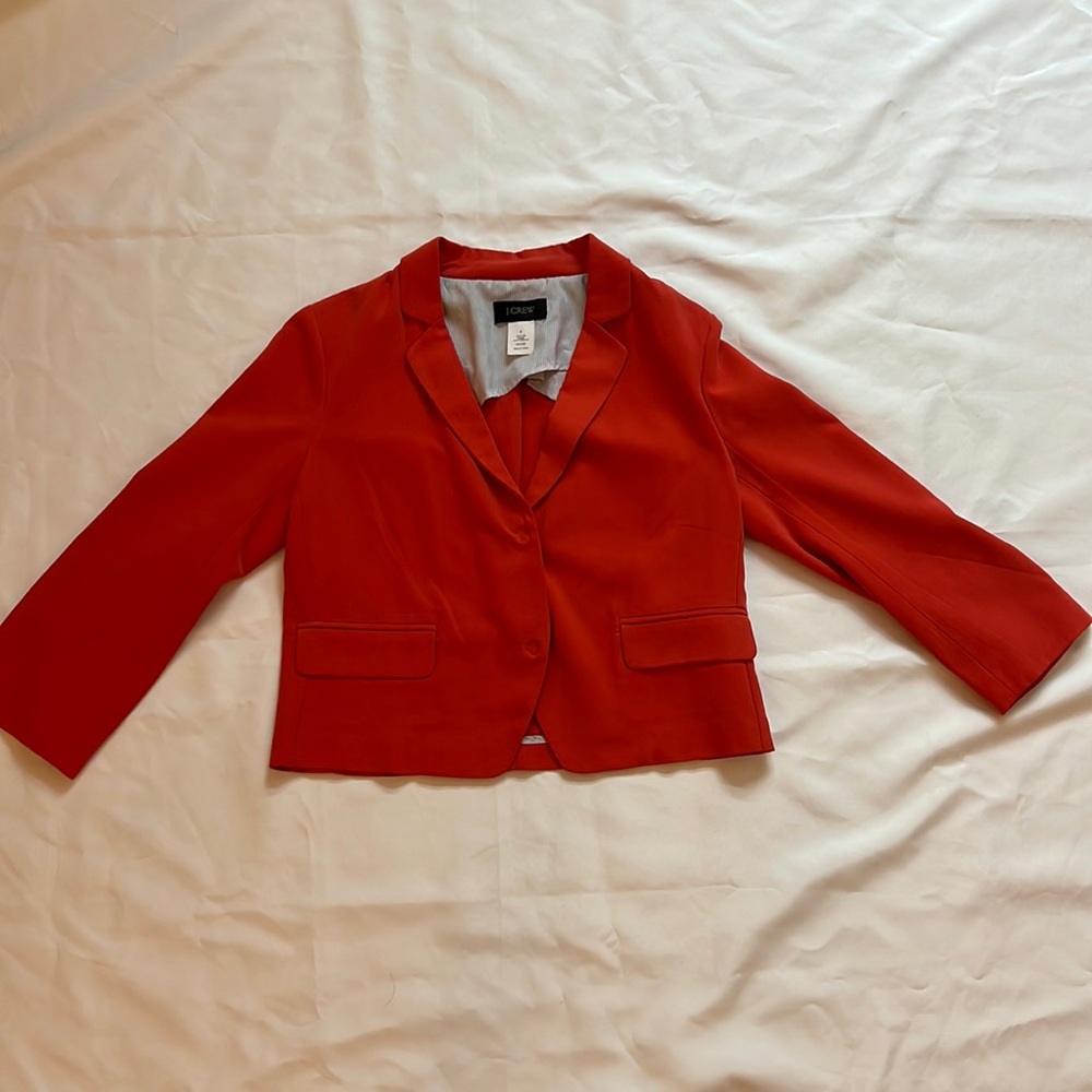 Jcrew cropped silk blazer